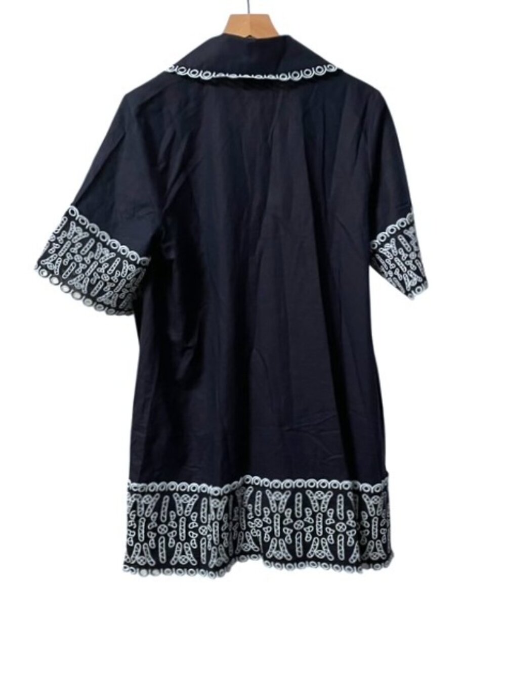 NWT Tuckernuck Linen Eyelet Delphine Mini Dress Navy Size Large Resort Beach - Picture 6 of 16